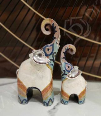 Mother & Baby Elephant Showpiece – MOP & Resin