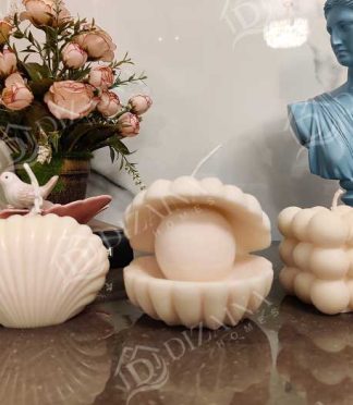 Seashell & Bubble Candles - Set of 3