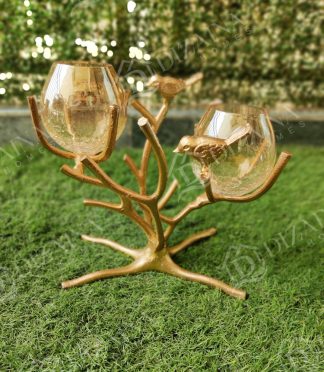 Bird Candle Holders - Two Glass
