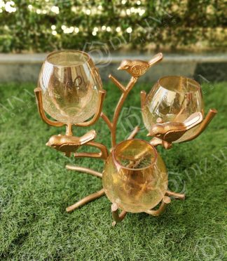 Bird Candle Holders - Three Glass