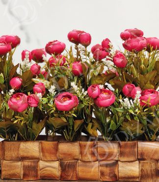 Artificial Pink Rose Flower Basket