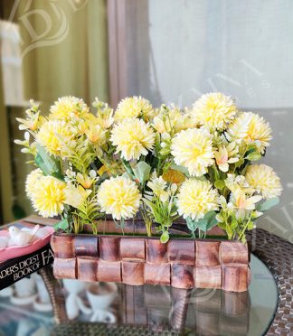 Artificial Yellow Flower Basket