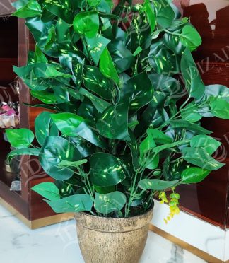 Artificial Money Plant with Golden Pot