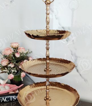 3 Tier Brass Finish Platter