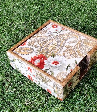 Gold Paisley Coasters- Set of 6 with case