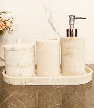 Elegant Marble Bathroom Accessories-Set of 4