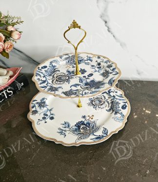 Royal Blue Tiered Platter