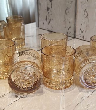 Gold Etched Glasses – Set of 6