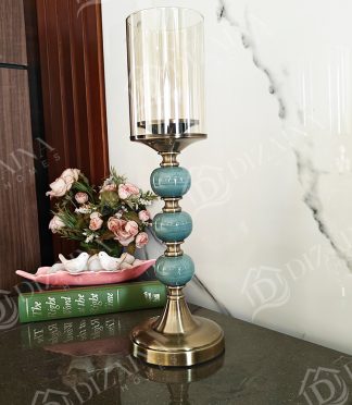Cyan Ball Candle Holder - Large