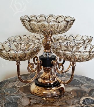 Rotating Platter with 5 Glass Bowls