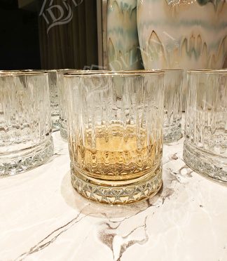 Gold Rim Whiskey Glasses- Set of 6