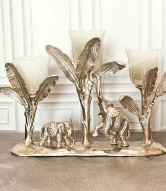 Mystic Fauna Elephant Multi Votive Holder (Ivory)