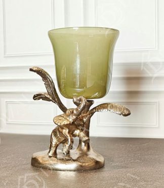 Mystic Fauna Elephant T light Holder (Pastel Green)